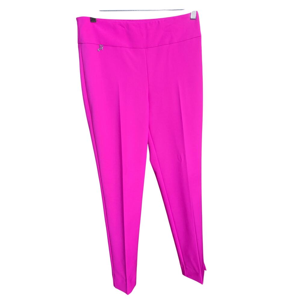 Joseph Ribkoff Slim Pull-On Ankle Pants‎ Hot Pink Stretch L Barbicore Career